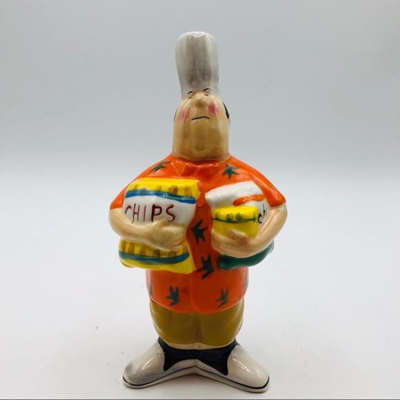 Salt and pepper shakers by CIC  two men BBQing 7” - Picture 5 of 7